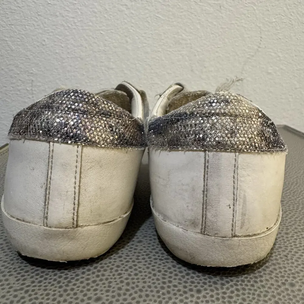 Golden Goose Super-Star Sneakers Glitter Toe Size 38 Italy
